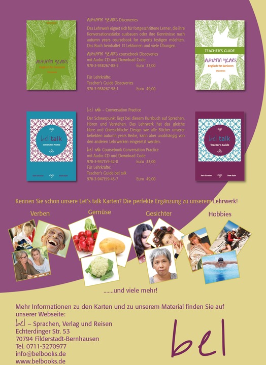 Immagine prodotto Autumn Years - Englisch für Senioren 2 - Intermediate Learners - Workbook (Inglese, Tedesco, Beate Baylie, Karin Svizzera, 2020)