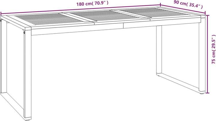 Produktbild vidaXL Gartentisch (180 x 90 x 75 cm)