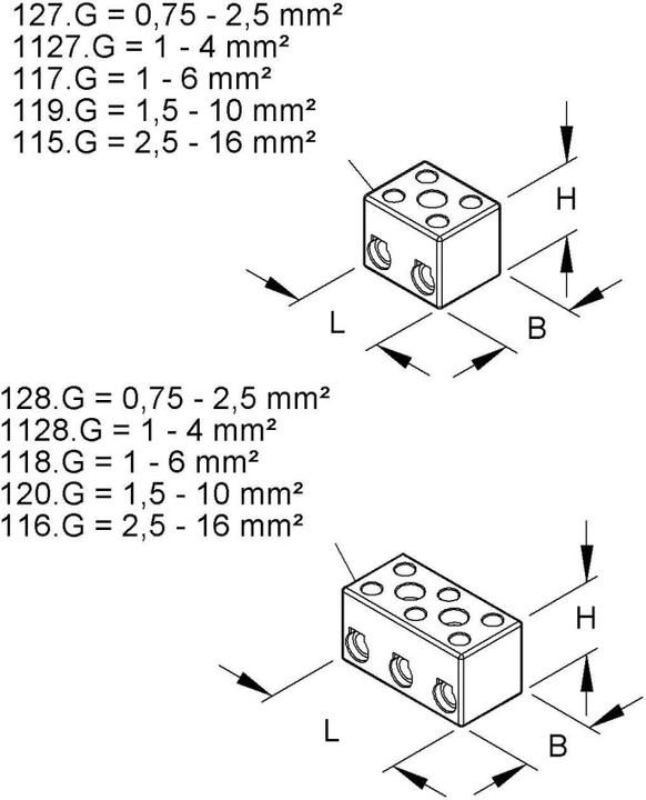Produktbild Kleinhuis 1127.G Anschlussklemme 4 qmm, Porzellan, 2polig