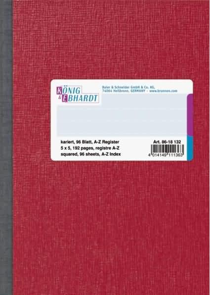 Image du produit König & Ebhardt Intercalaire DIN A6 quadrillé 70g/m² 96 fls (A6, Quadrillé)