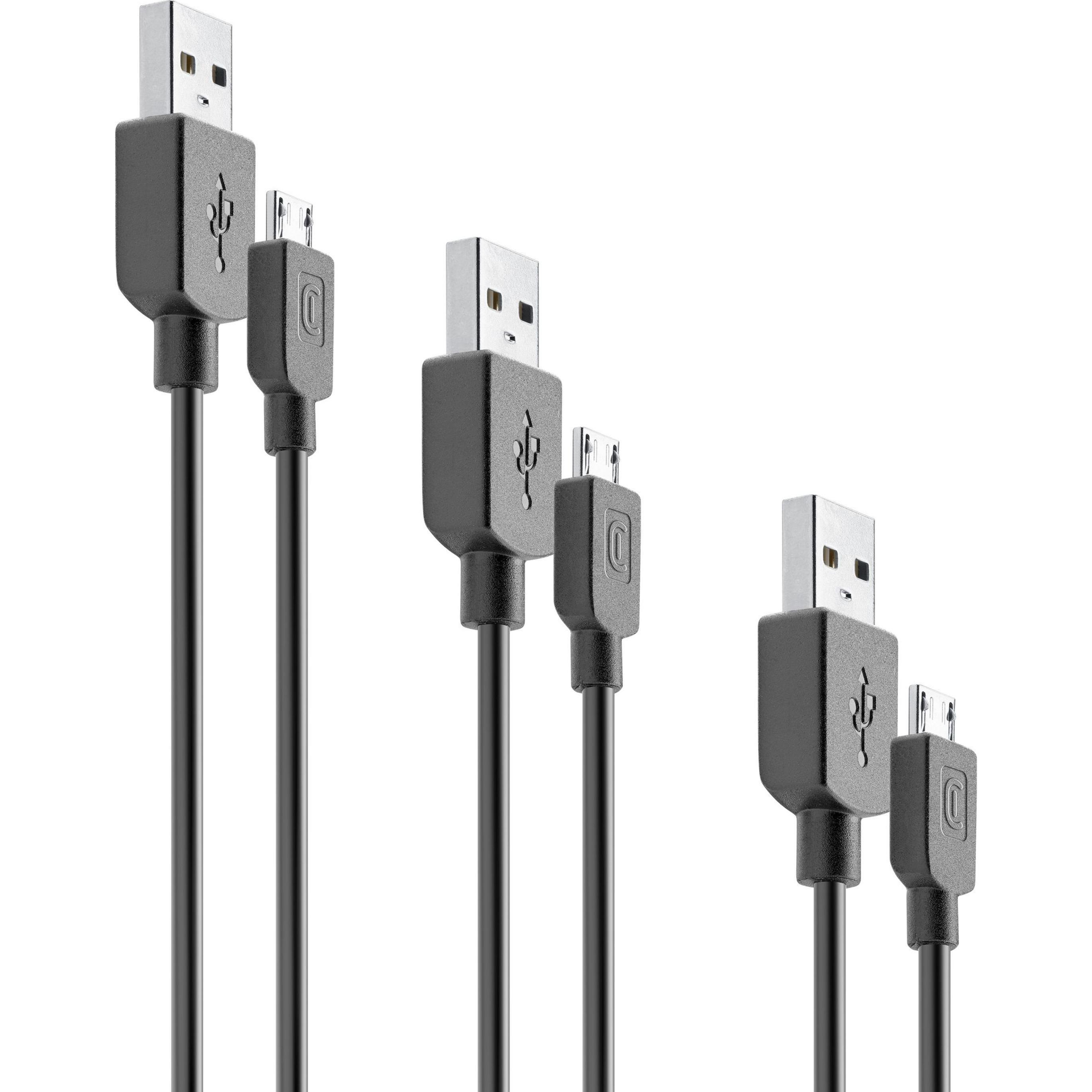 Cellularline Multipack Cables - MICRO USB (1.20 m), Cavo USB