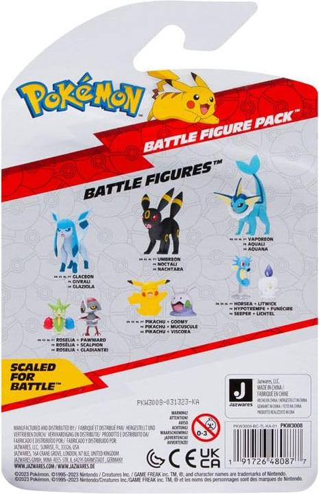 Actual product image Jazwares Pokémon Battle Figure Set Figure 2-Pack Litwick, Horsea