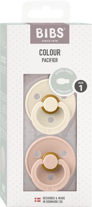 Immagine prodotto Bibs Succhietto in lattice colorato (simmetrico, 0-6 mesi), Avorio & Blush (2x, 0 - 6 Mesi)
