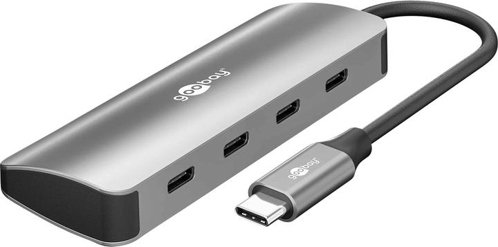 Immagine prodotto Goobay Slim 4-Port USB-C Hub Schwarz-Grau (USB-C, 4 porte)