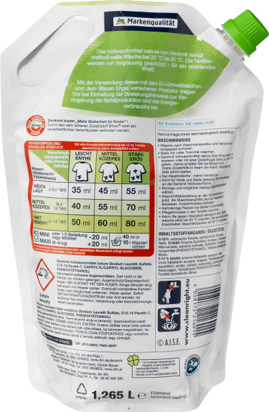 Produktbild dm Denkmit Vollwaschmittel nature (Flüssig)