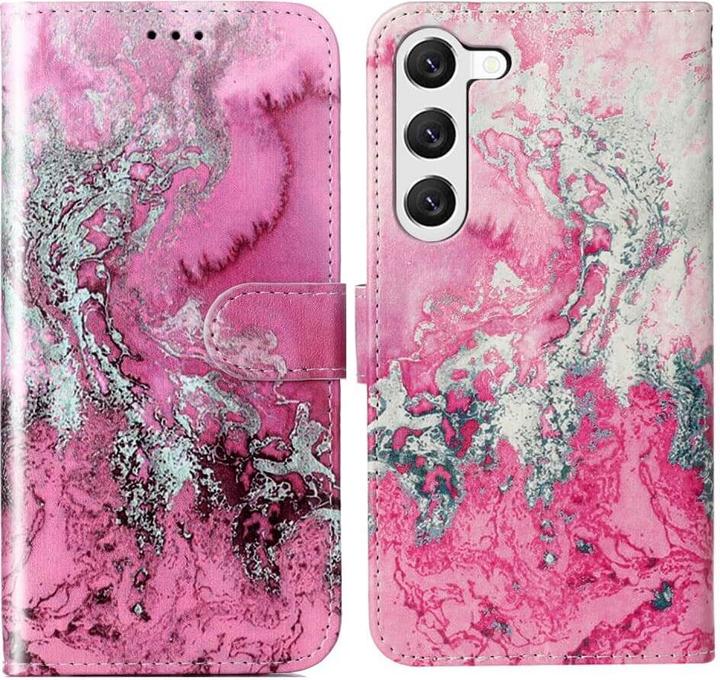 Produktbild Cover-Discount Leder Etui Hülle Marble weiss (Samsung Galaxy S24+)