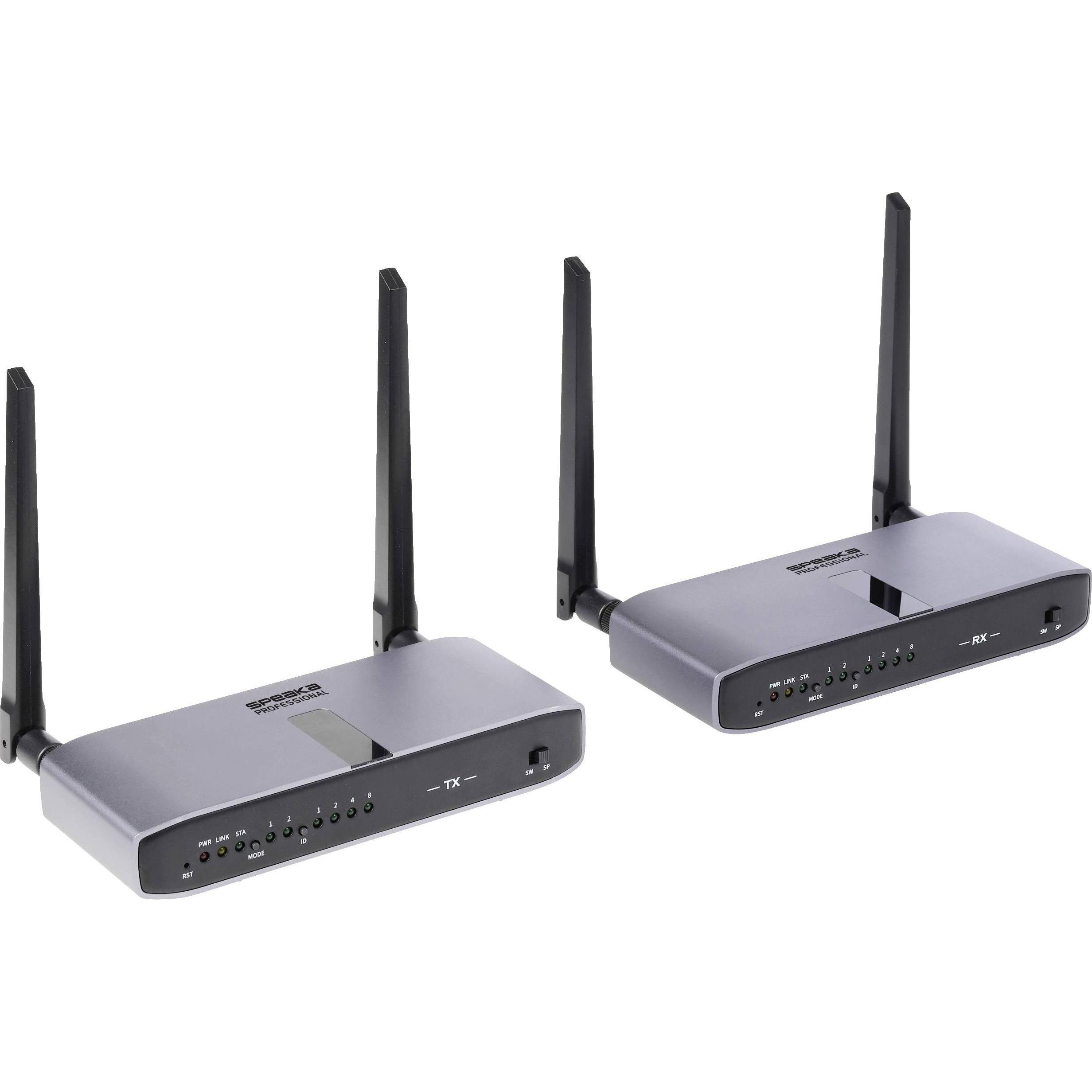 SpeaKa Professional SP-HWE-800 Trasmissione wireless HDMI (set) 150m 5180MHz, 5240MHz 1920 x 1080 Pixel S (150 m, Canale di ritorno audio (ARC)), Tras