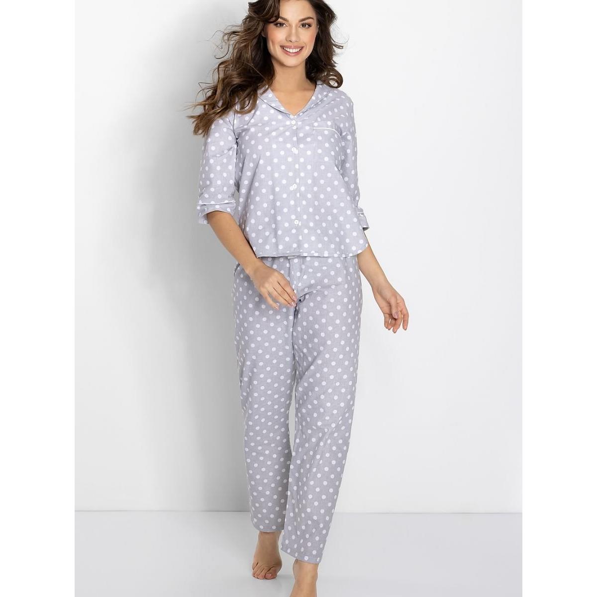 Momenti Per Me, Damen, Pyjama, Pyjama model, Grau, (L)