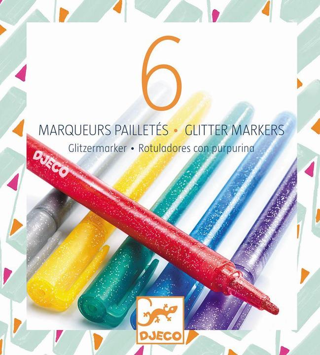 Actual product image Djeco 6 Markers glitter (Multicoloured, 6 x)