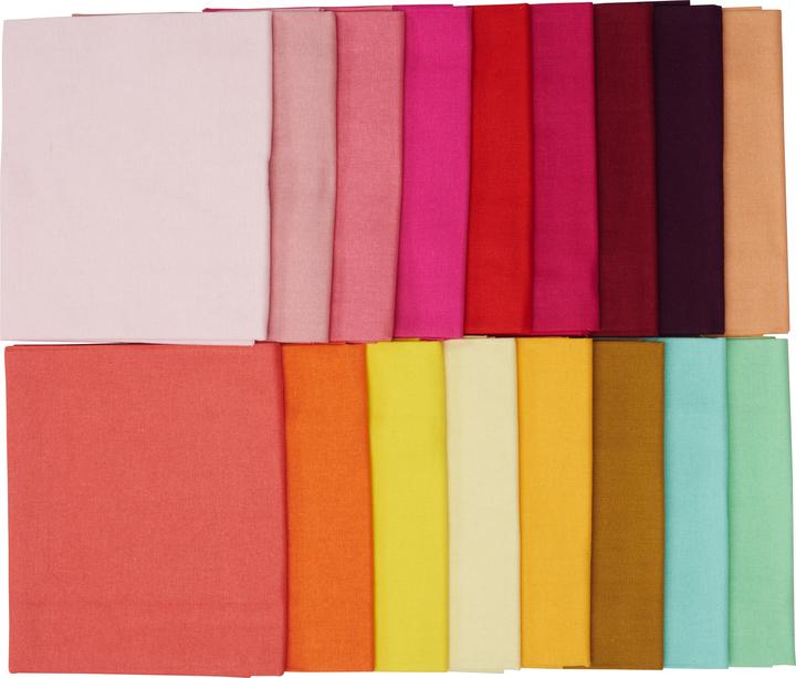 Image du produit Stafil XXL Paquet de tissu Patchy Uni "Rose-Rouge-Orange-Jaune", 17 pièces découpées de 45 x 55 cm chacune