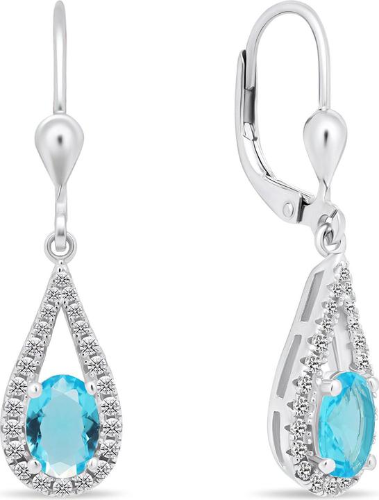 Immagine prodotto Brilio Argento - Incantevoli orecchini in argento con zirconi azzurri EA446WAQ