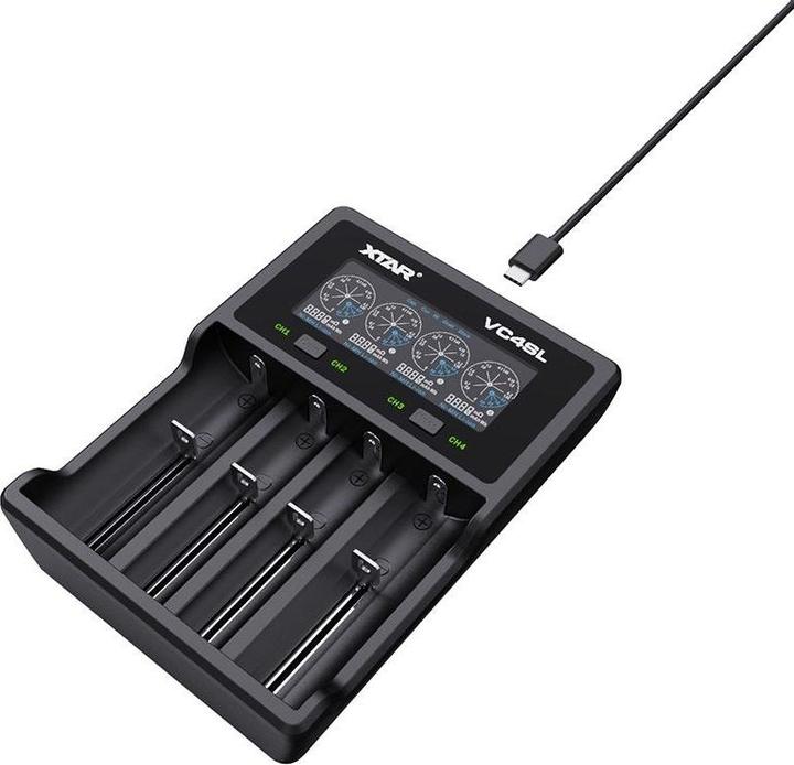 Produktbild Xtar VC4SL (1 Stk., 14500, 16340, 18500, 18650, 21700, 26650, AAA, AA, Ladegerät ohne Akku)