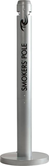 Rubbermaid Smokers' Pole ashtray, round, silver