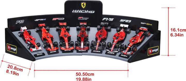 Produktbild Bburago F1 7er-Set Displaykurve Ferrari 1/43