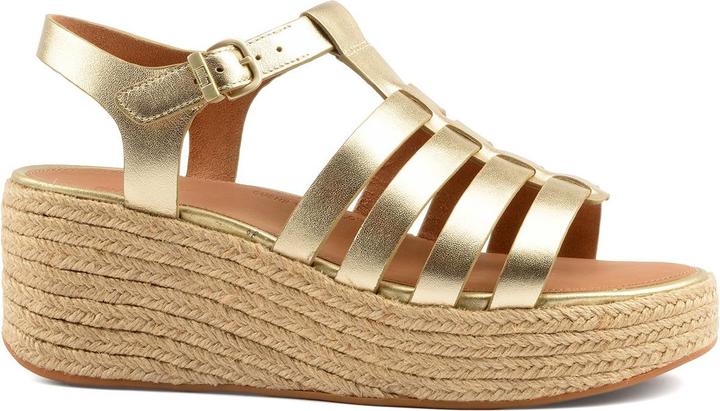 Actual product image Fitflop Platfforms Espadr. Leather Fisherman Wedge Sandals (38)