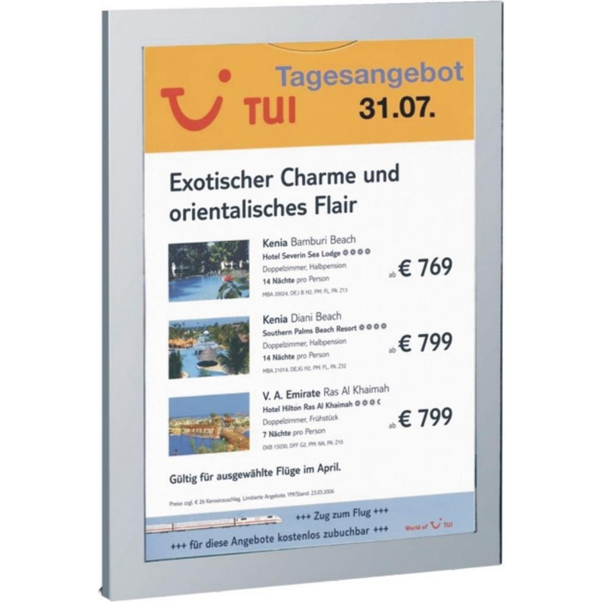 Thumbnail - Kerkmann, Informationsschild, Plakatrahmen Daily, DIN A3, alusilber