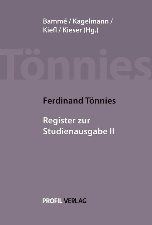 Produktbild Ferdinand Tönnies: Register zur Studienausgabe II