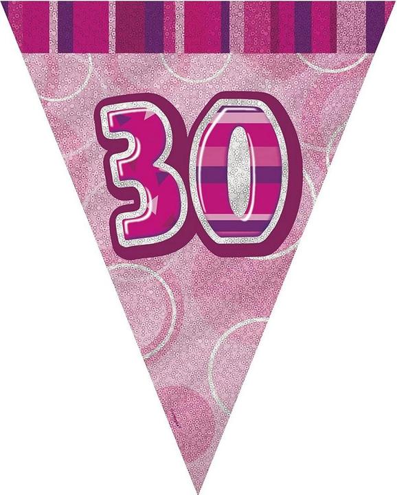 Produktbild Unique Party Glitzer Fahnen Folie 30. Geburtstag