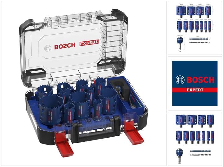 Produktbild Bosch Professional Zubehör EXPERT Tough Material Lochsäge-Set, 20/22/25/32/35/40/44/51/60/68/76 mm, 14-tlg. (20 mm, 22 mm, 25 mm, 32 mm, 35 mm, 40 mm, 44 mm, 51 mm, 60 mm, 68 mm, 76 mm)