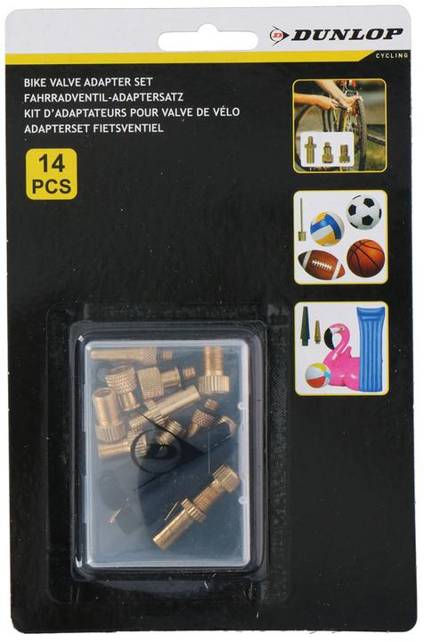 Actual product image Dunlop Bicycle valve adapter set 14 pieces (Valve adapter set)