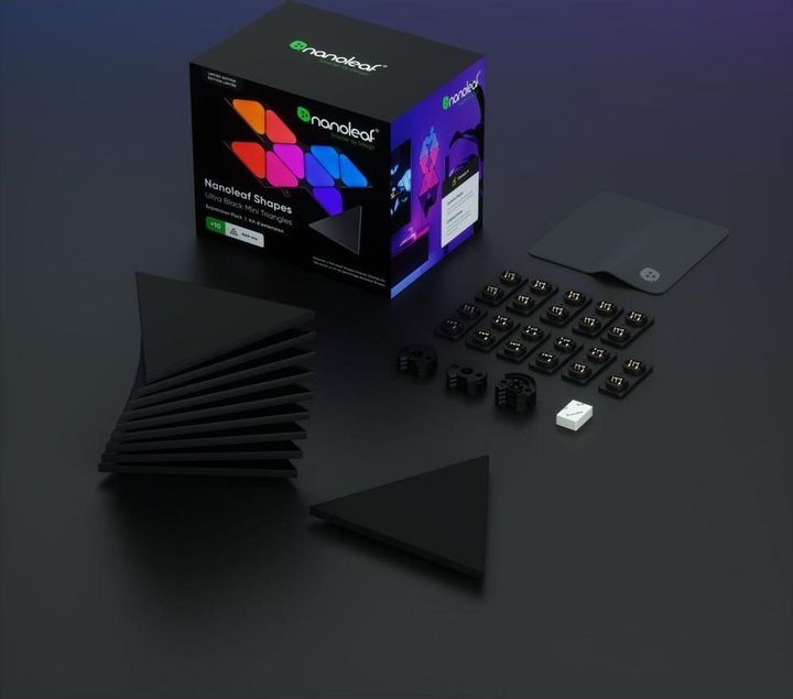 Actual product image Nanoleaf Shapes black mini Triangles exp. Pack 10 pk (7 lm)