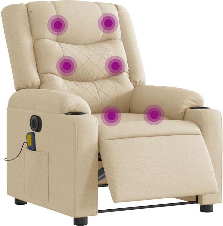 Actual product image vidaXL Massage chair electric cream fabric
