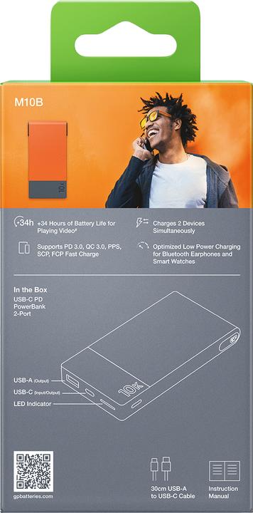 Actual product image GP Batteries GP M2 Series PowerBank (10000 mAh, 37 Wh)