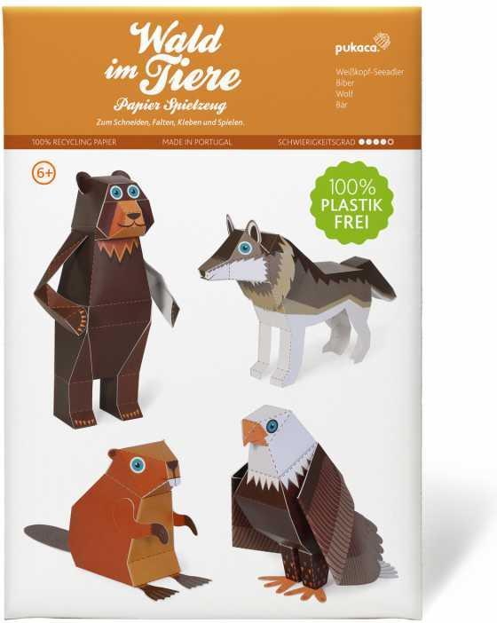 Actual product image Pukaca Paper toy set. 4 Woodland animals
