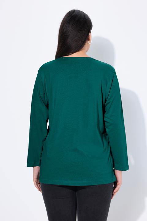 Produktbild Ulla Popken Shirt, V-Ausschnitt, Relaxed, Langarm (62)