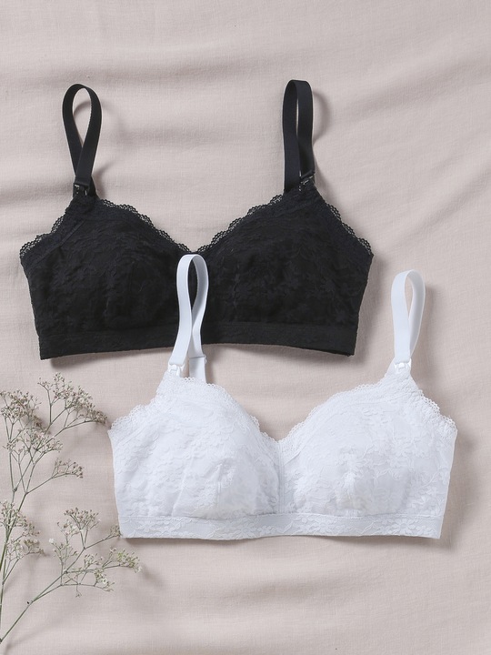 Actual product image Vertbaudet 2-pack of nursing bras, lace with soft lining (XL)