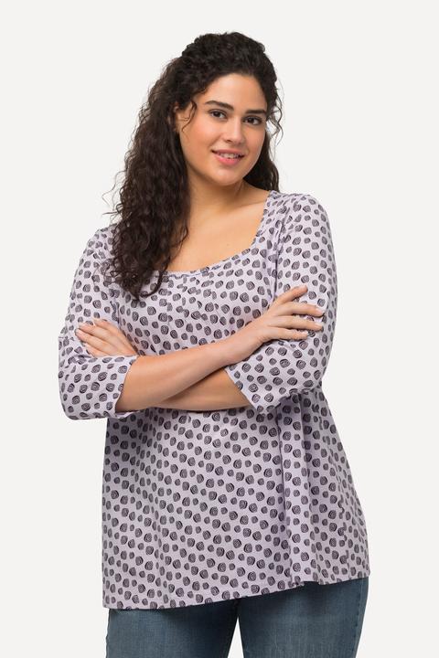 Produktbild Ulla Popken Shirt, Punkte, A-Linie, Carree-Ausschnitt, 3/4-Arm (42, 44)