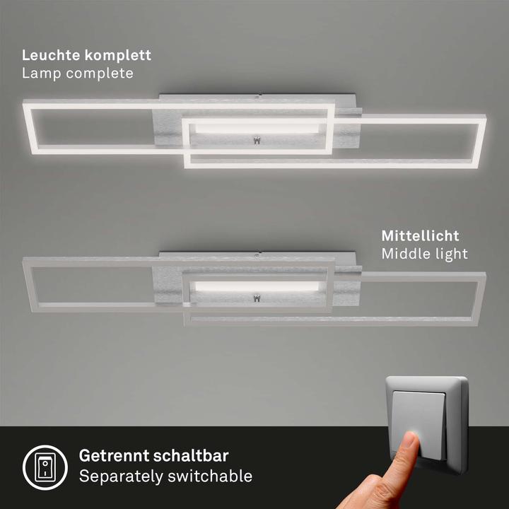 Produktbild Briloner LED Deckenleuchte, alu gebürstet, LED/40W (1700 lm)