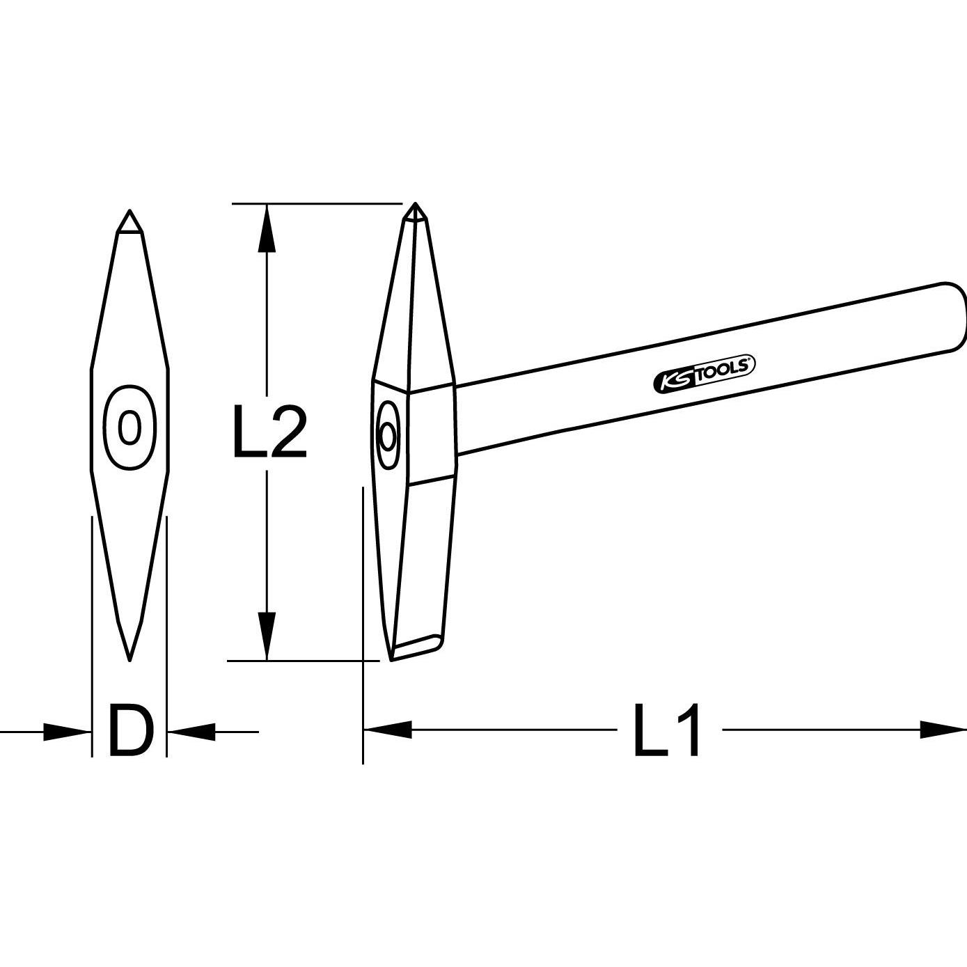 Thumbnail - KS Tools, Hammer, EDELSTAHL Schweisserhammer (450 g)