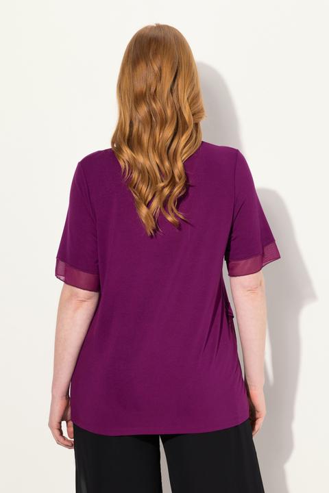 Produktbild Ulla Popken Bluse, Layering-Look, Mesh/Jersey, Zipfelsaum (46, 48)