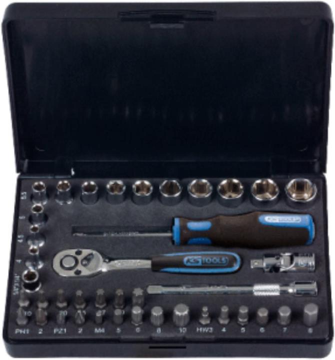 Produktbild KS Tools 1/4" CHROMEplus Steckschlüssel-Satz (14 mm, 10  mm, 11 mm, 12 mm, 13 mm, 7 mm, 4 mm, 8 mm, 9 mm, 5 mm, 6 mm)
