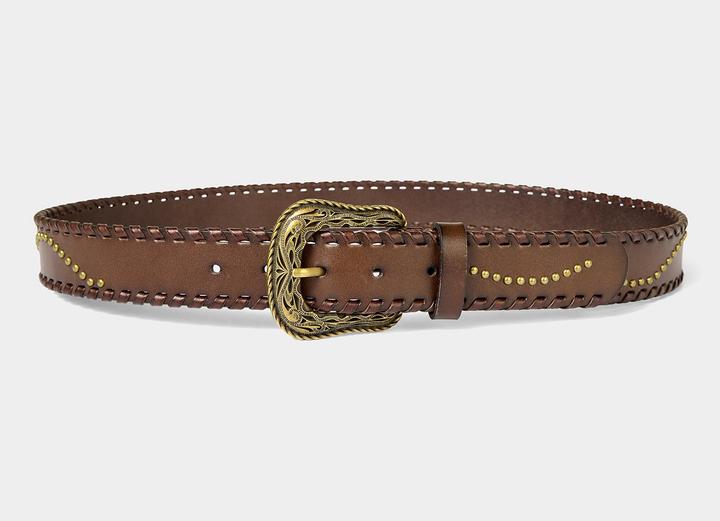 Produktbild Joe Browns Brown Patterned Leather Belt With Gold Buckle & Studs (S)
