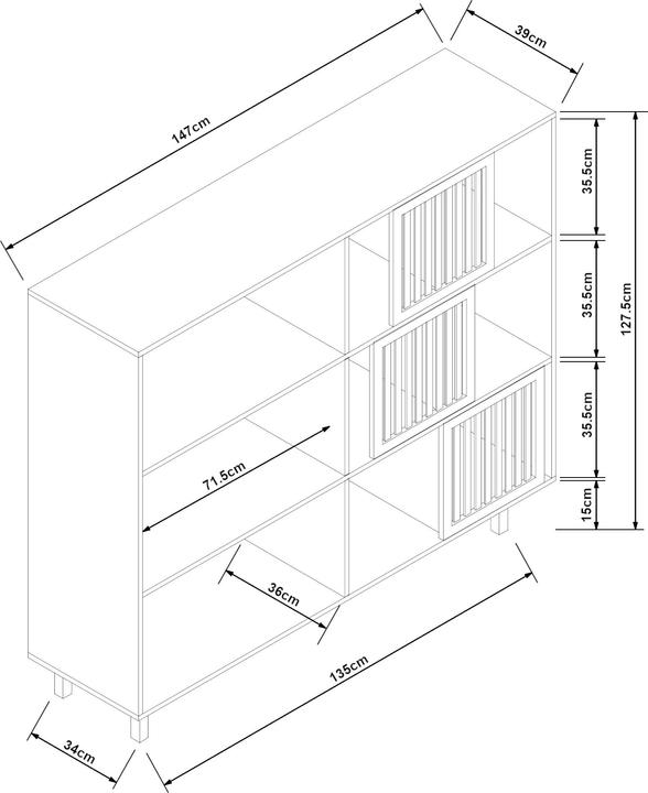 Actual product image En.Casa Brønnøy (147 x 39 x 127.50 cm)