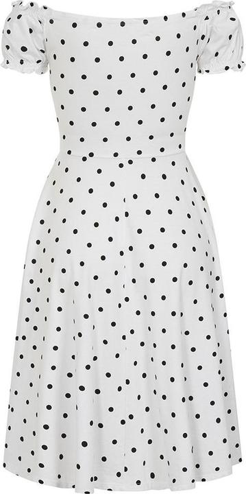 Image du produit Collectif Robe femme années 50, Sasha Polka Flared, blanc/noir (38)