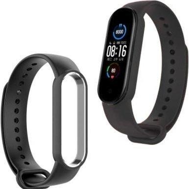 Strado Nero Wyp Pasek Silikonowy Do Xiaomi Mi Band 7 - Czarny (Silicone), Cinturini Per Orologi,
