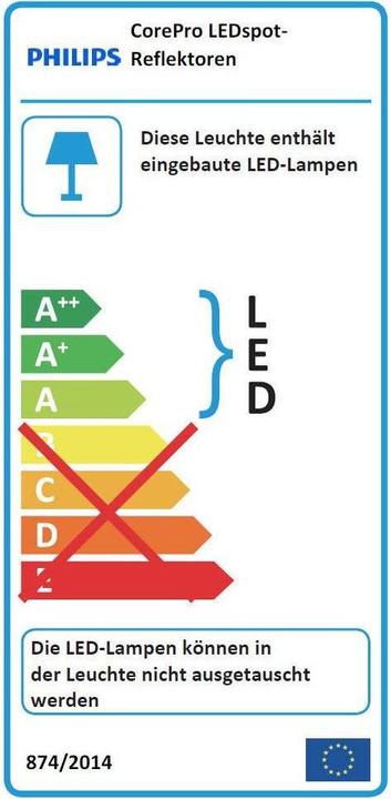 Label énergétique Philips Professional CorePro LEDspot (E27, 670 lm, 1 x)