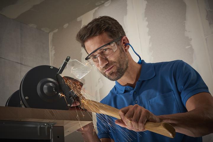 Produktbild wolfcraft Schutzbrille „Safe“ mit verstellbaren Bügeln, farblos