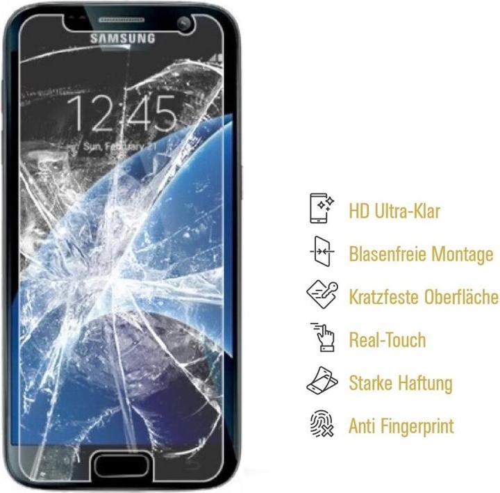 Actual product image Protectorking 3x Panzerfolie Anti-Shock HD Klar (3 pcs., Samsung Galaxy S7)