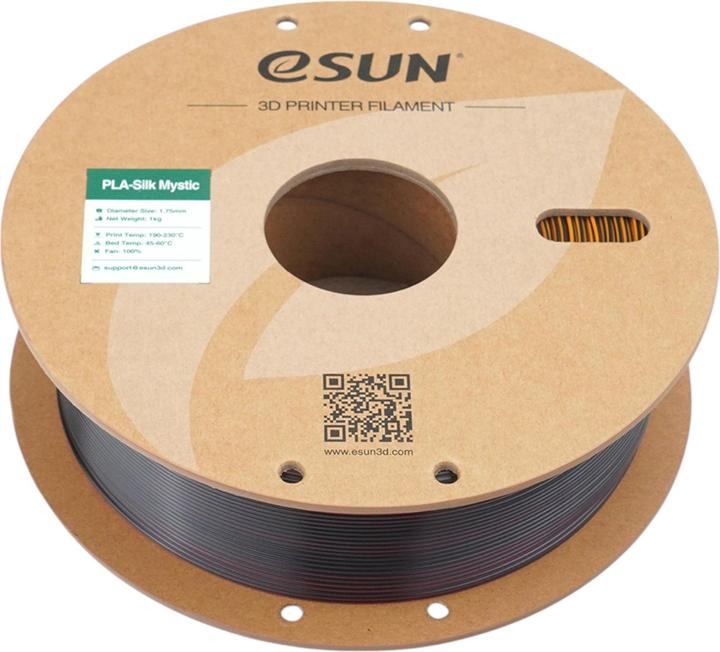 Produktbild eSUN ePLA-Silk Mystic Schwarz-Rot-Gold Filament 1.75mm 1Kg (PLA, 1.75 mm, 1000 g, Mehrfarbig)