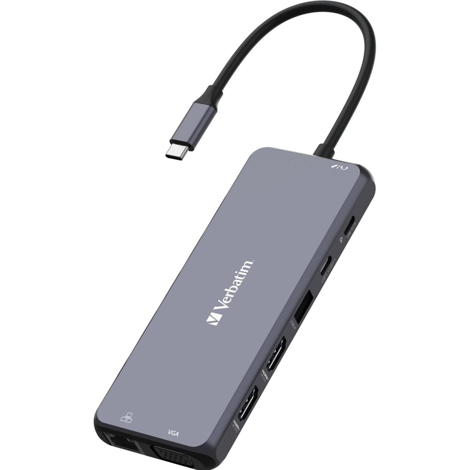 Thumbnail - Verbatim CMH-14 (USB-C, 14 Ports), Dockingstation + USB Hub, Grau