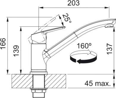 Actual product image Franke Armatur Lisa Schwenkauslauf Hochdruck C