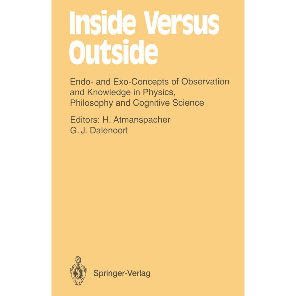 Inside Versus Outside, Fachbücher von Harald Atmanspacher, Gerhard J. Dalenoort