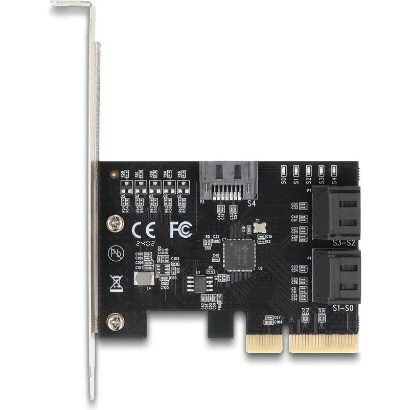 Delock PCI Express x4 Karte zu 5 Port SATA Kontroller - Low Profile Formfaktor, Controller di archiviazione