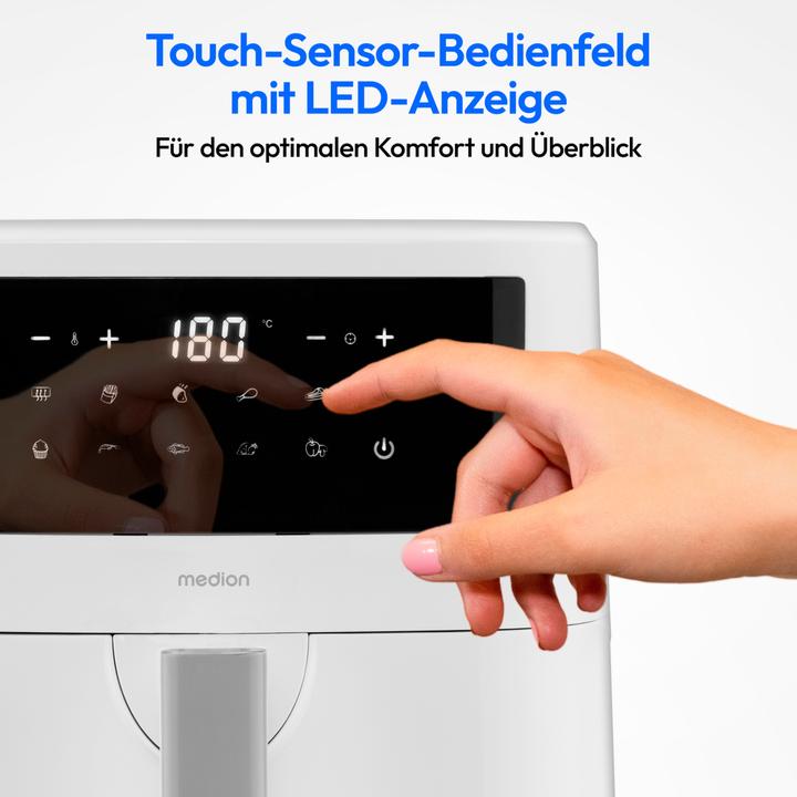 Image du produit Medion MD 11750 Life P10 XL Friteuse à air chaud duo 6,8 l, blanc