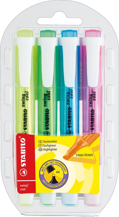 Blau, Gelb, Grün, Pink
