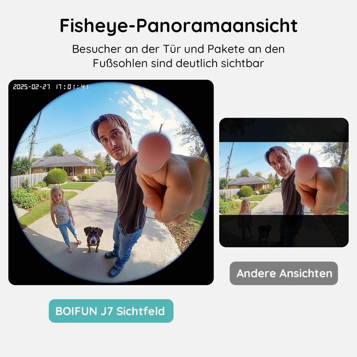 Image du produit Boifun 2K Video-Türklingel J7 mit Kamera und AI-Erkennung (WiFi)